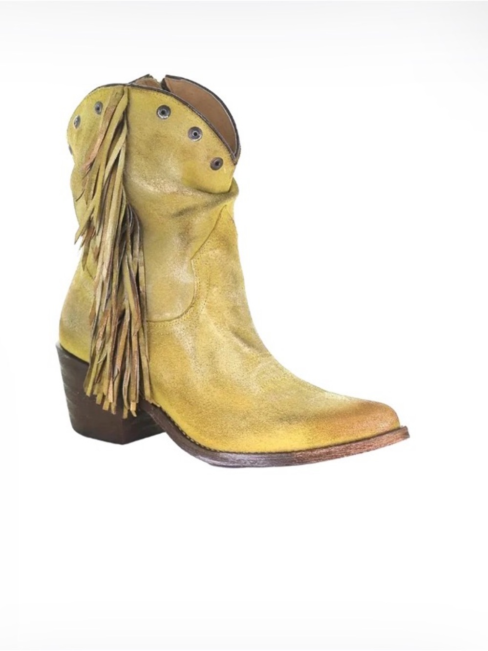 Circle G by Corral Women's Studs & Fringes Ankle Boot w/ Zipper new 9